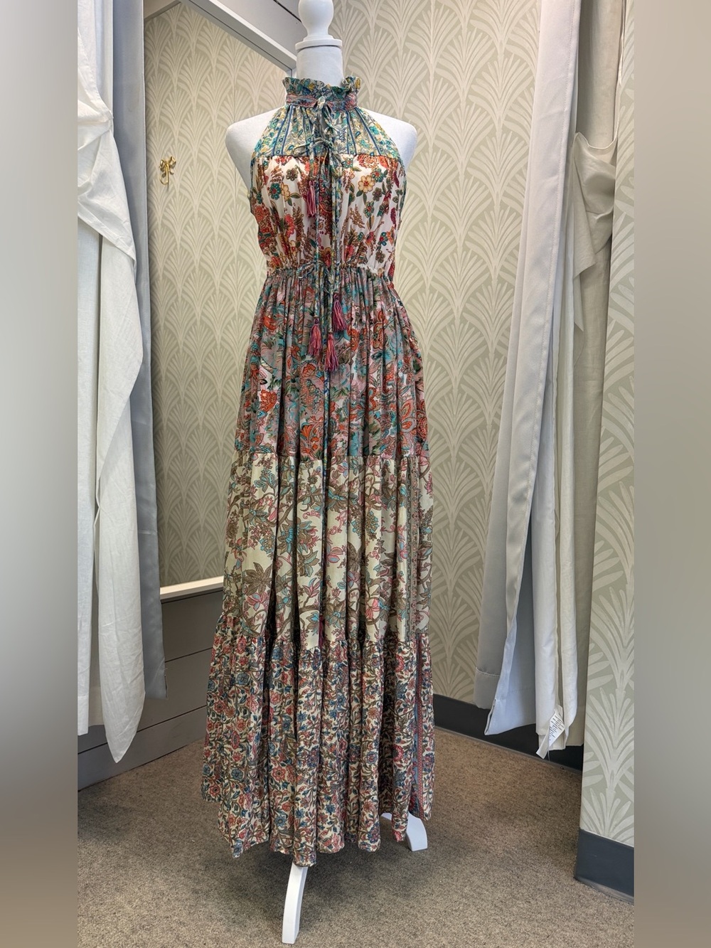 Gold & Silver bohemian dress from boutique in Provence France